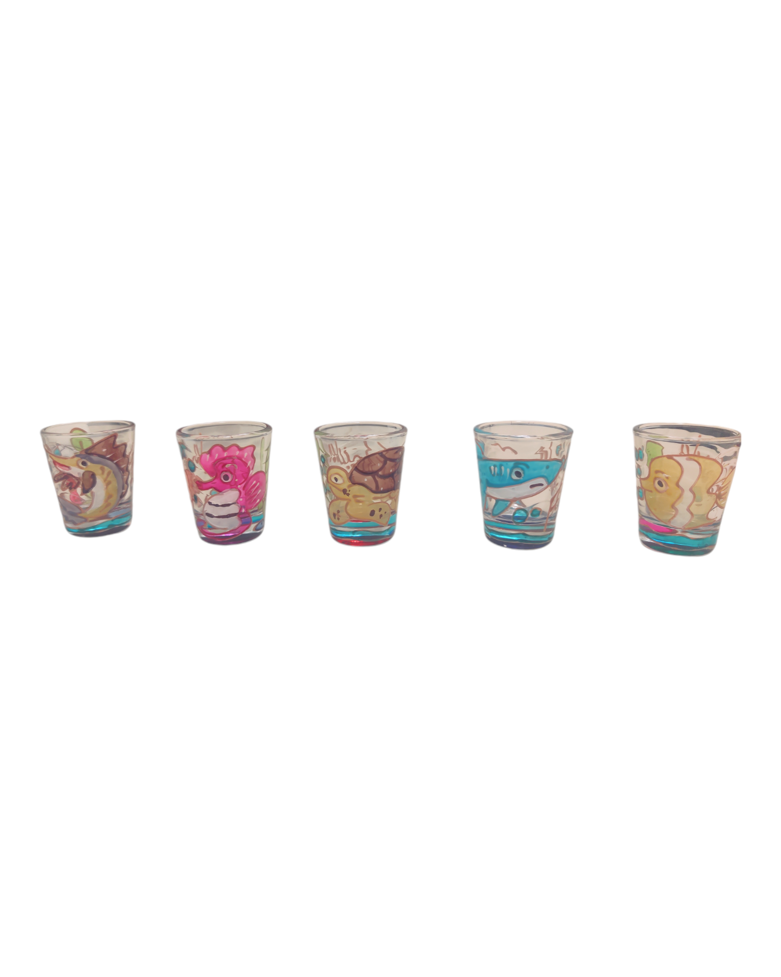 Sea Life Hand Painted Shot Glass