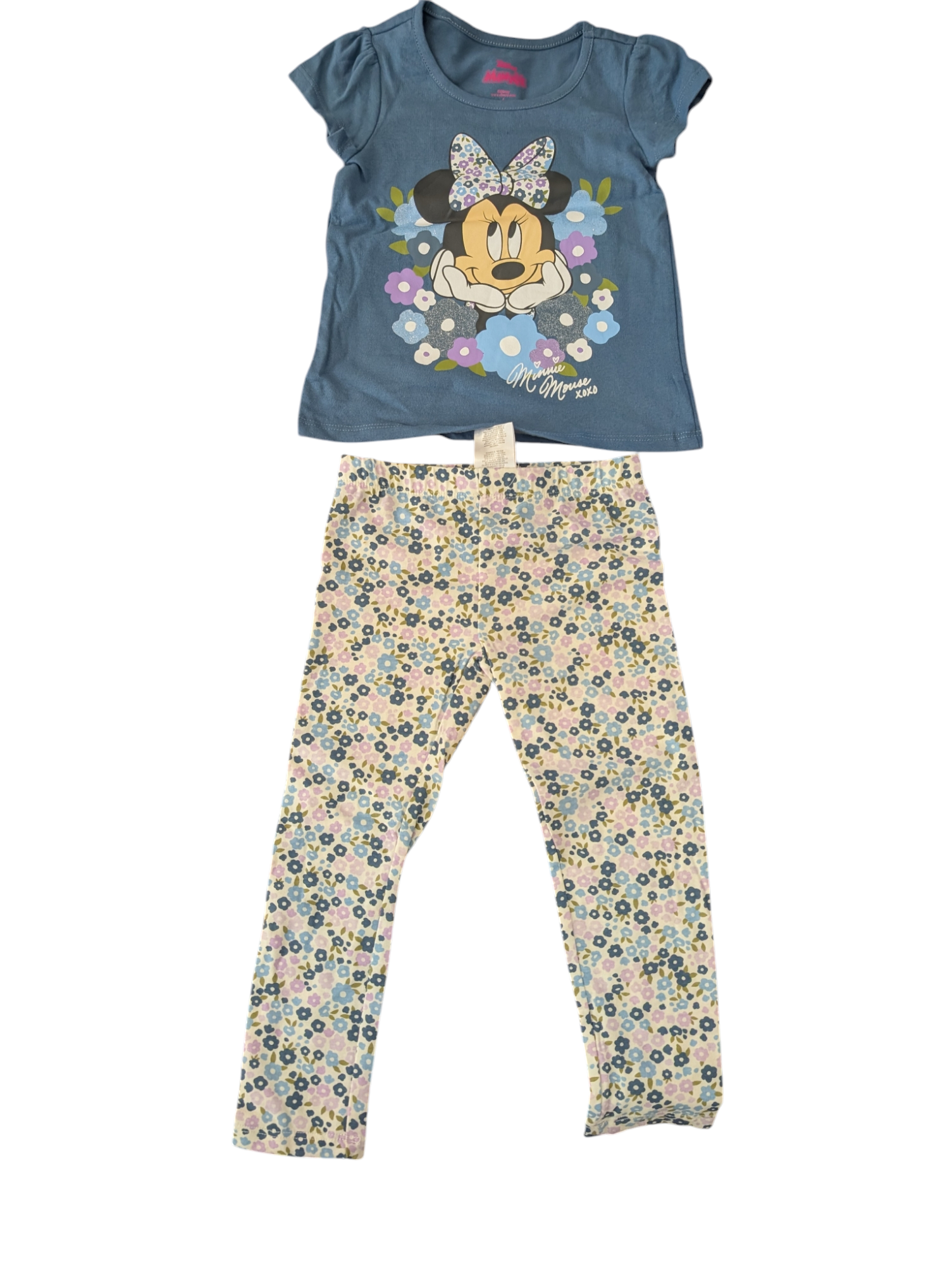 Blue Minnie Mouse Flower 2-pack Shirt and Legging