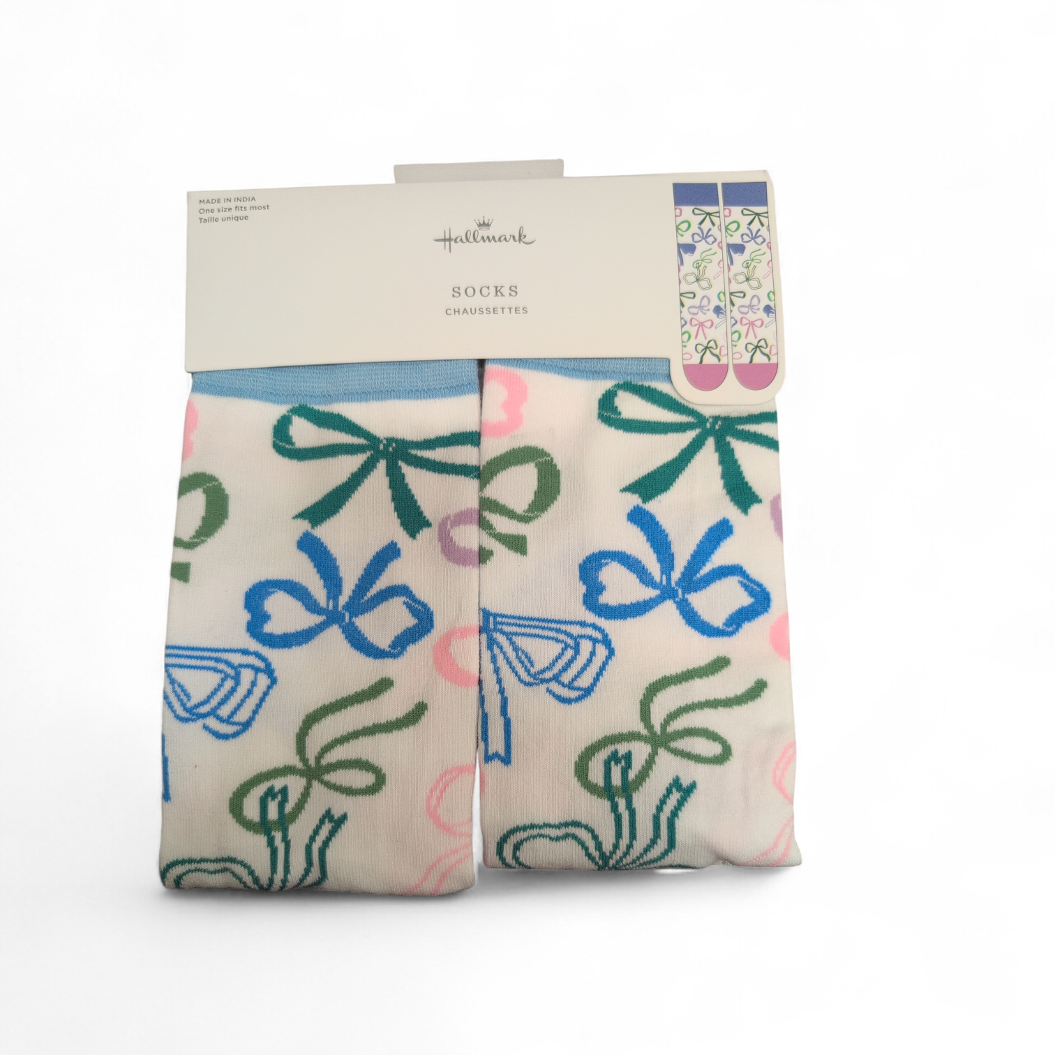Hallmark white SOCKS BOWS