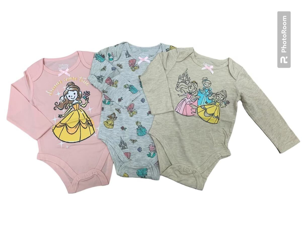 Disney Princess Long Sleeve Bodysuit 3 Pack Set