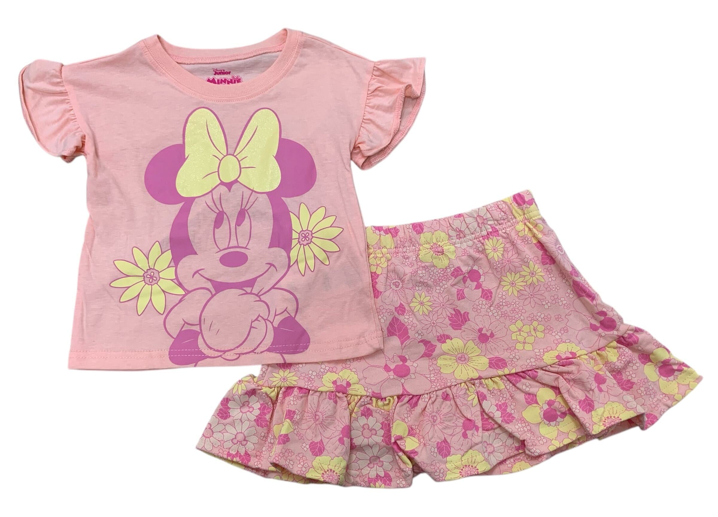 Disney Minnie Mouse Pink Shirt & Skirt Set