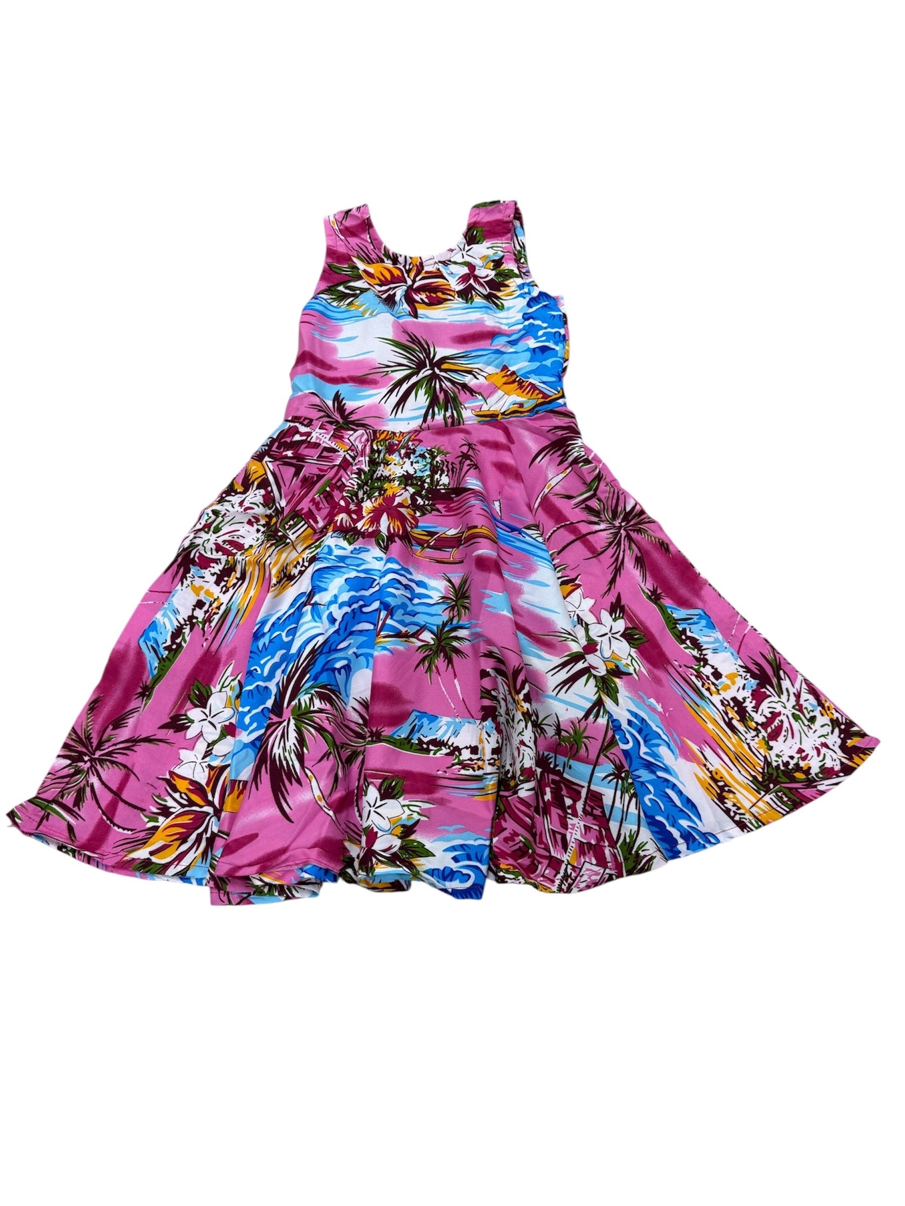 Girls' Dress Boat Pink w/ Ties on Back