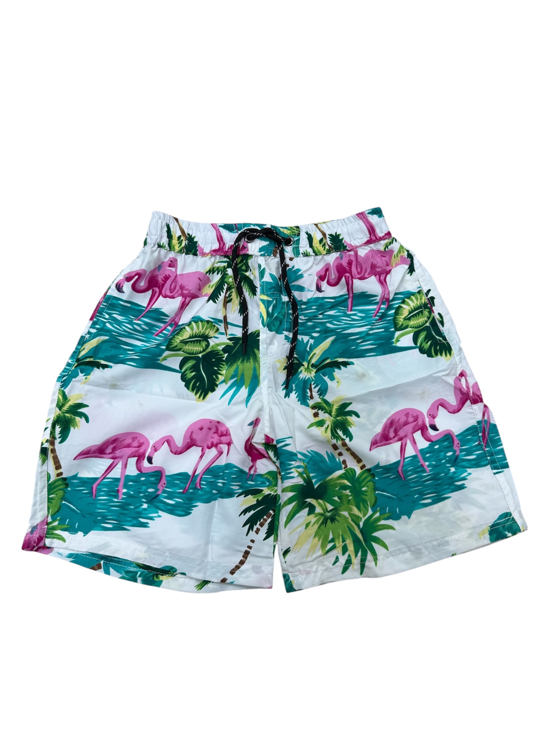 Flamingo in Water Boy's Hawaiian Short Asst.