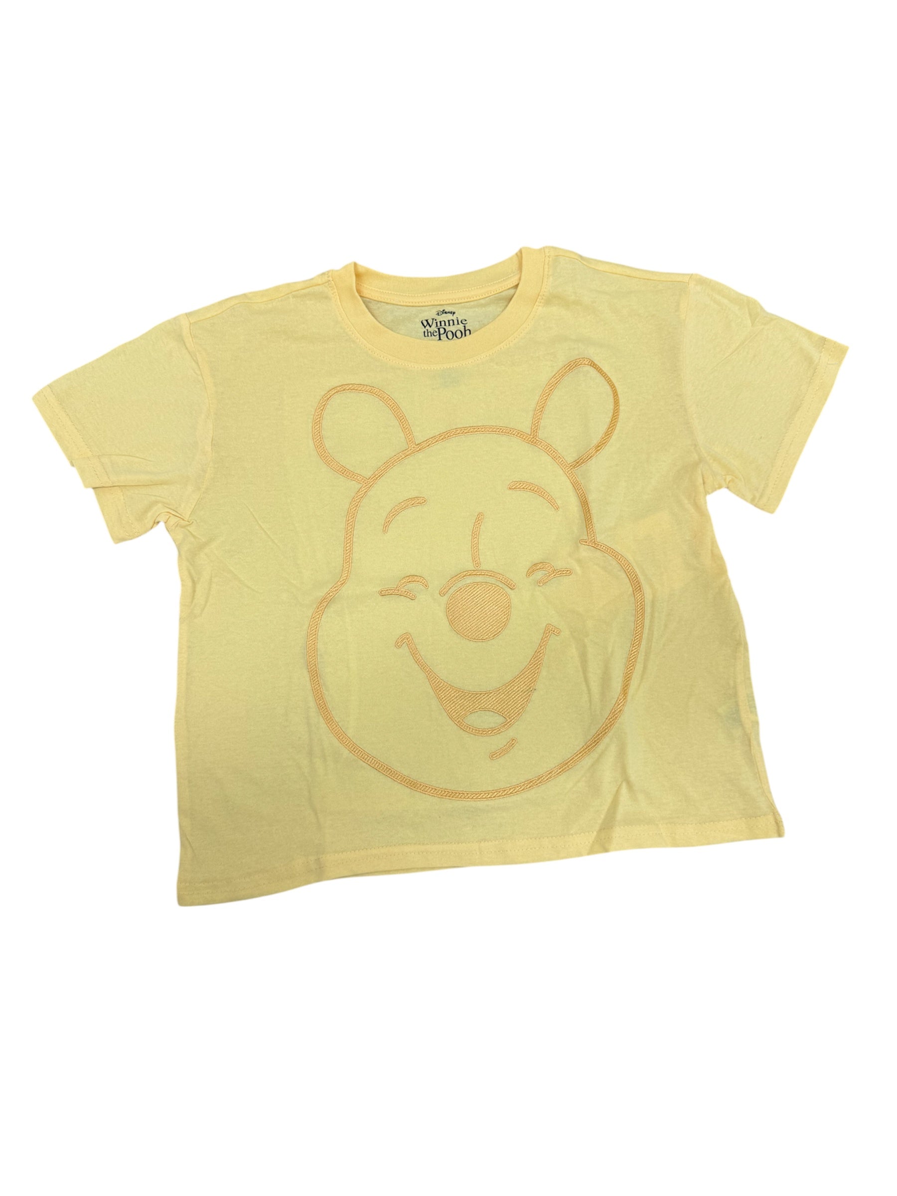 Winnie the Pooh Crop Top Yellow Embroidered Tee