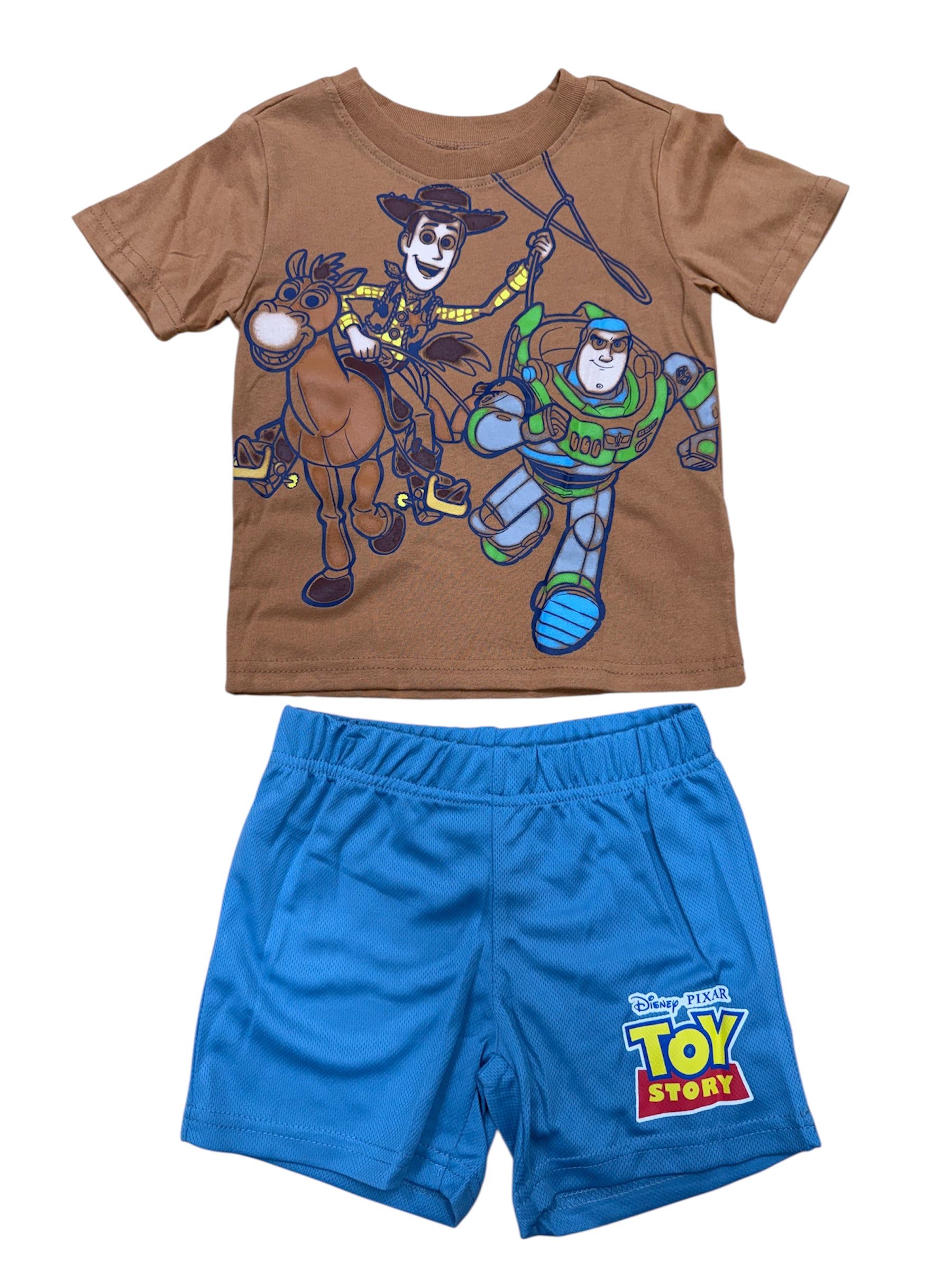 Disney Toy Story Gang Brown Shirt & Mesh Shorts Set