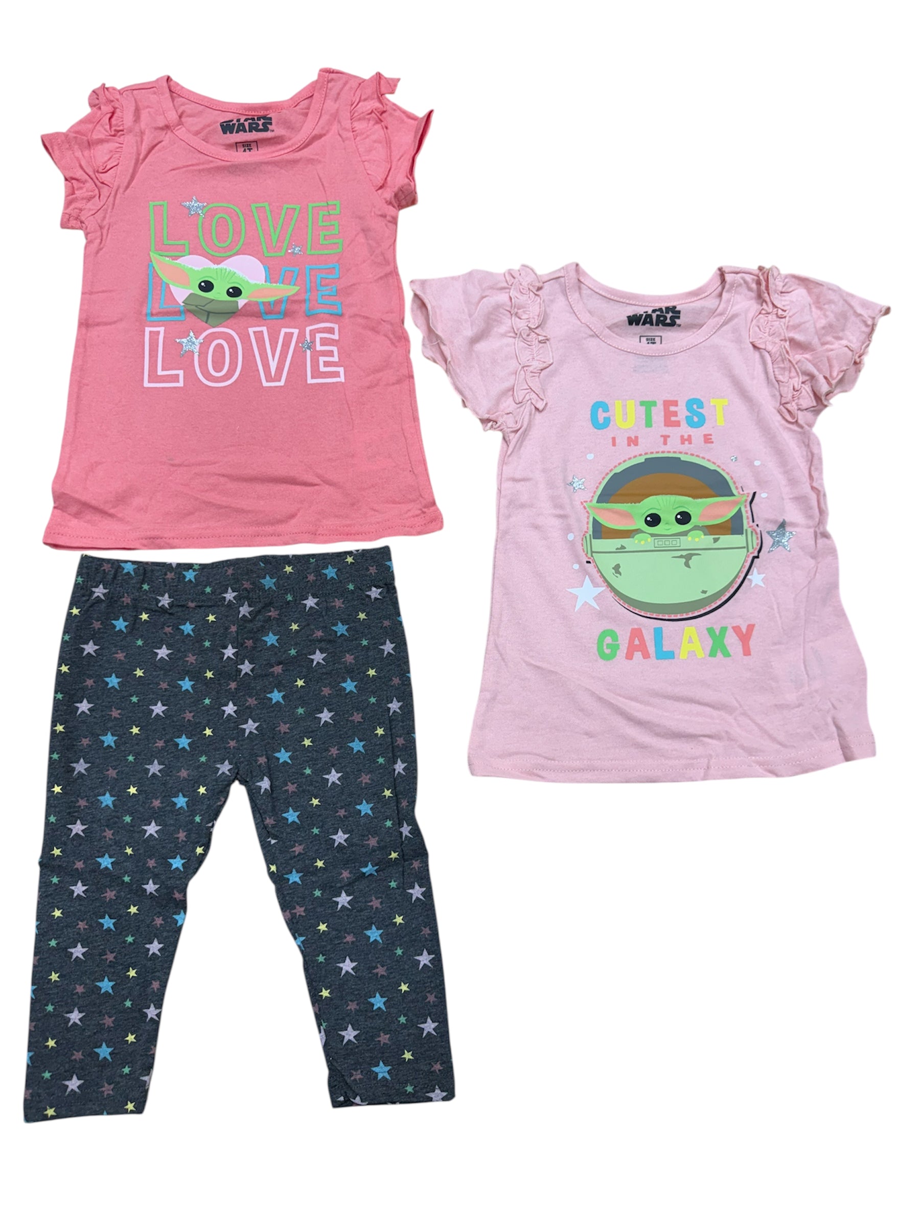 Toddlers Star Wars Baby Yoda Love 2 Shirts & Legging Set
