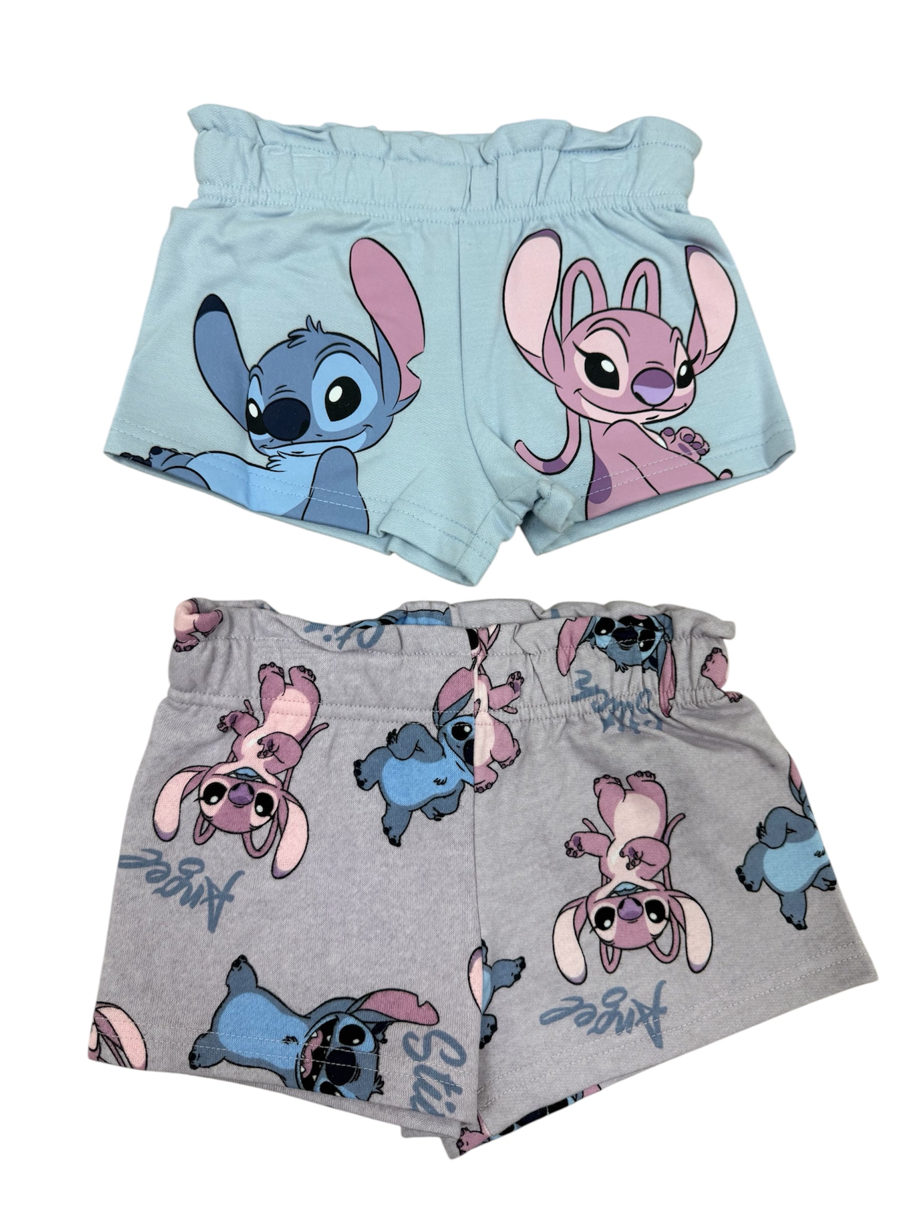 2 Pack Toddler Stitch & Angel All Over Shorts Set