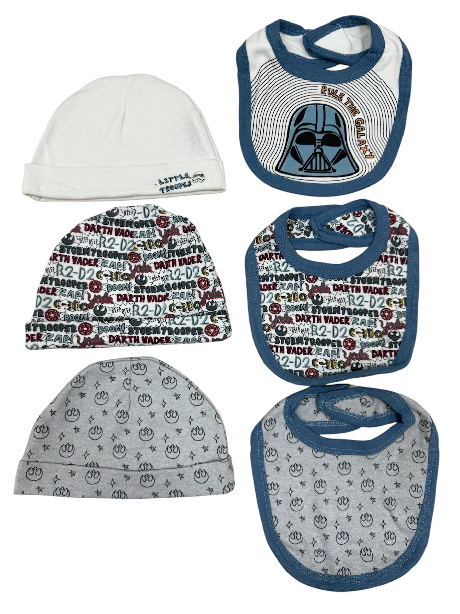 Star Wars Baby 6pc Hats & Bibs Set One Size