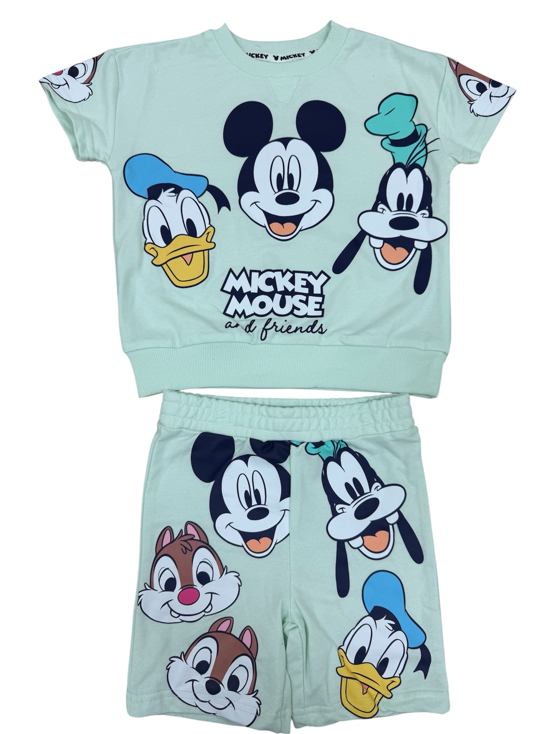 Disney Mickey & Friends Light Green Shirt & Shorts Set