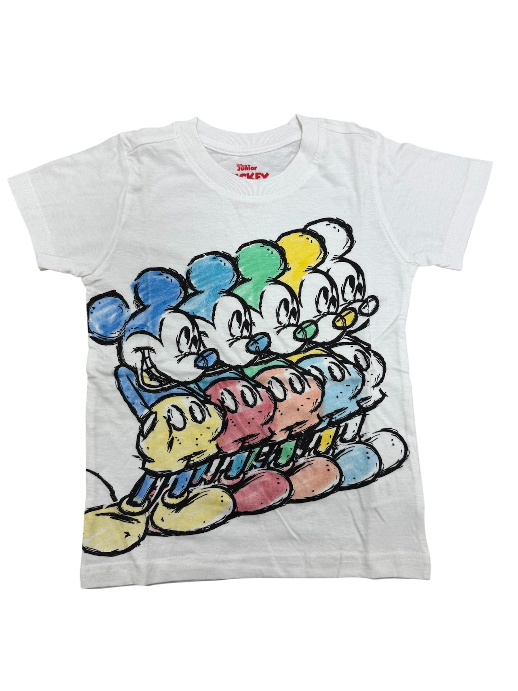 Disney Mickey Mouse 5 Colorful Mickey's White T-Shirt