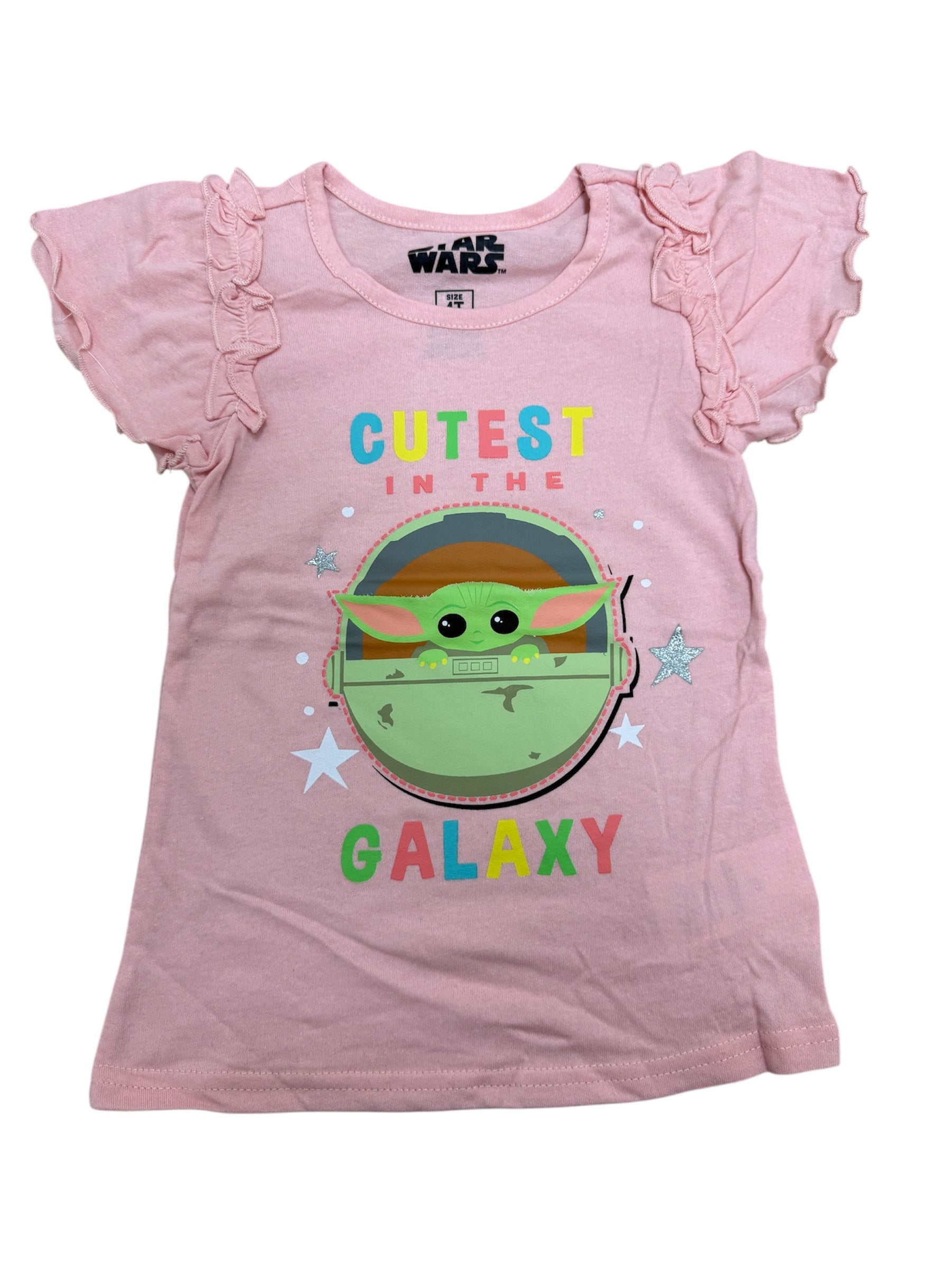 Toddler Baby Yoda "Cutest in The Galaxy" Shirt, Pink
