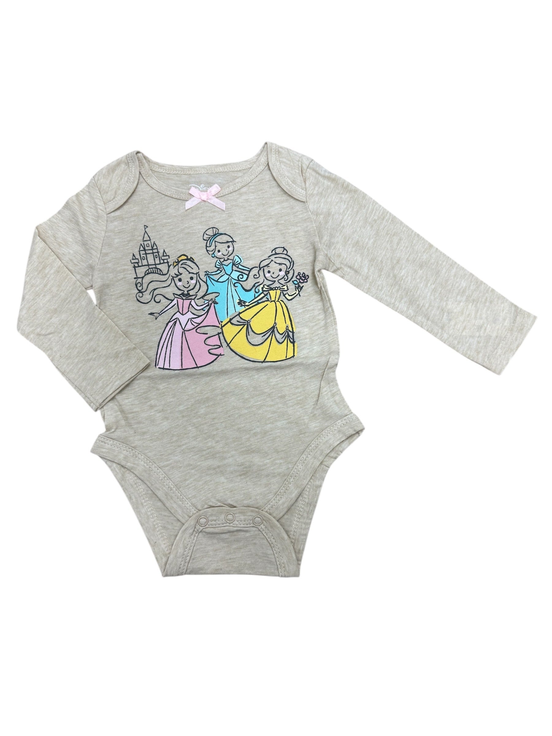 Disney Princess Aurora, Cinderella & Belle Long Sleeve Bodysuit