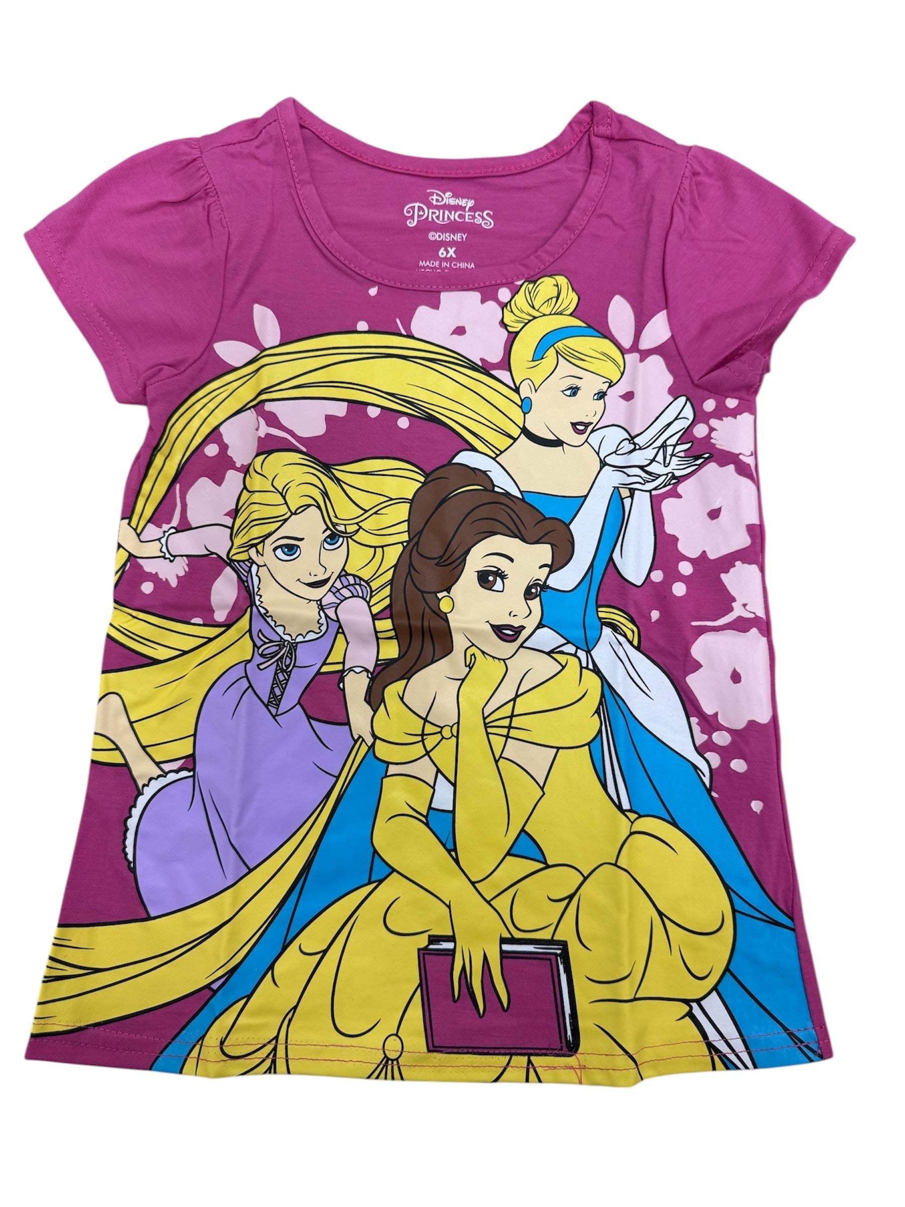 Disney Princess Rapunzel, Belle & Cinderella Girls T-Shirt