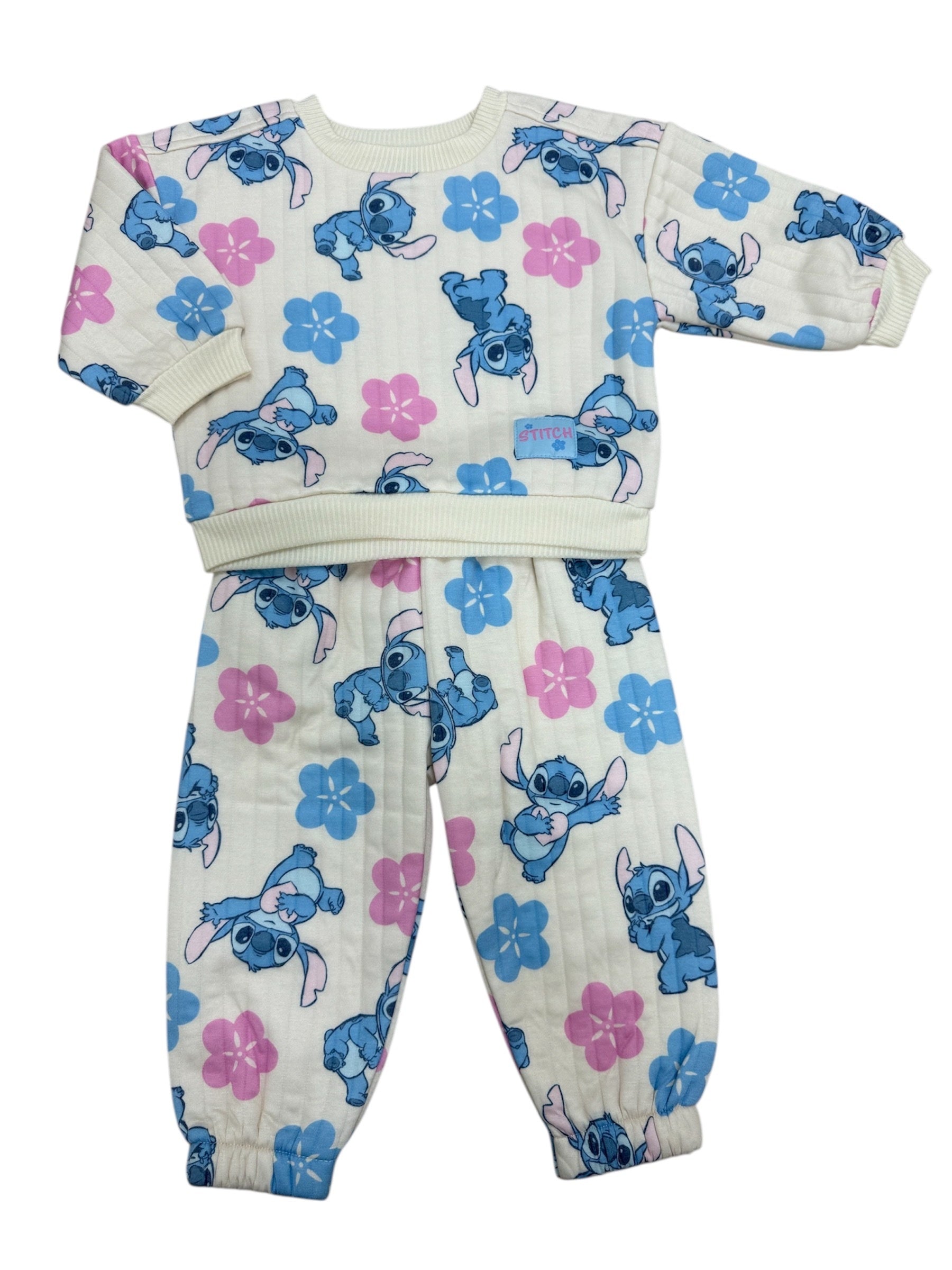 Disney Baby Stitch & Hibiscus All Over Jogger Set