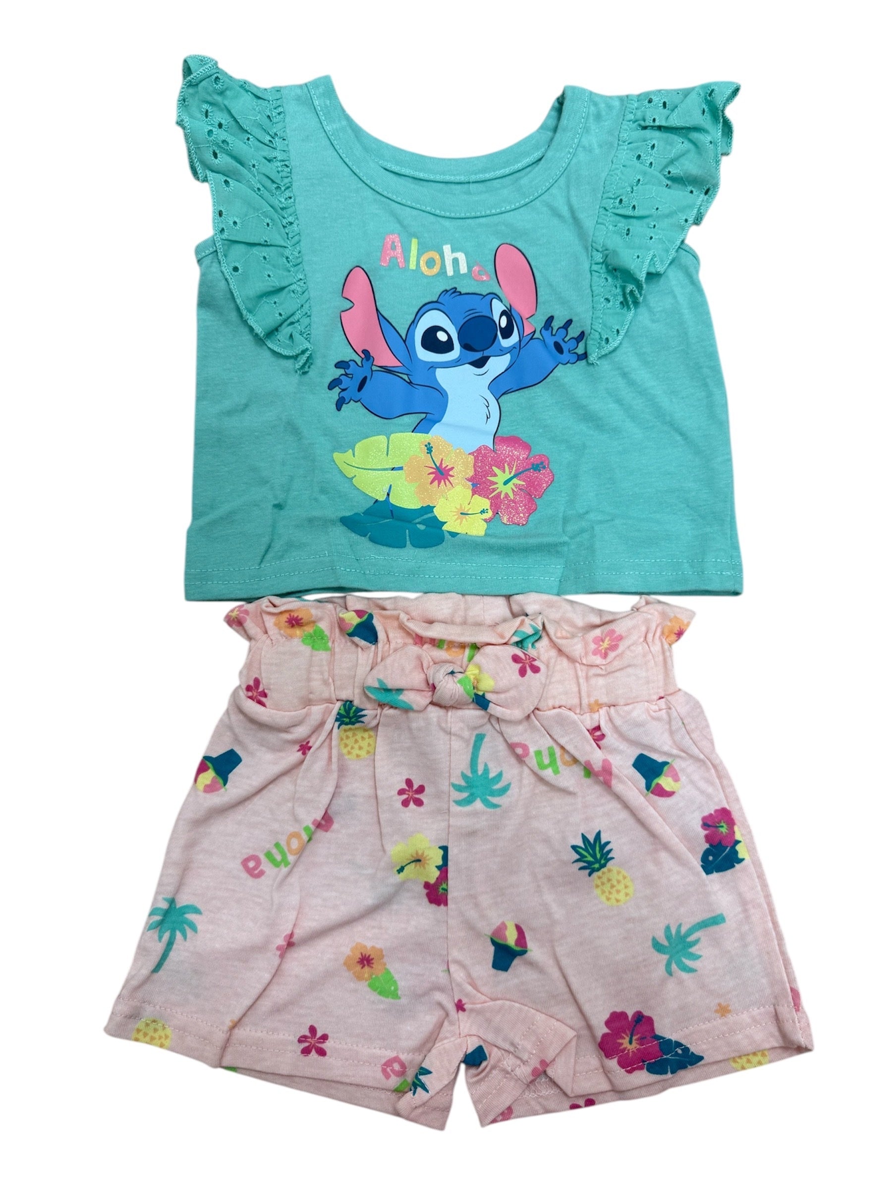 Disney Baby Stitch "Aloha" Shirt & Shorts Set