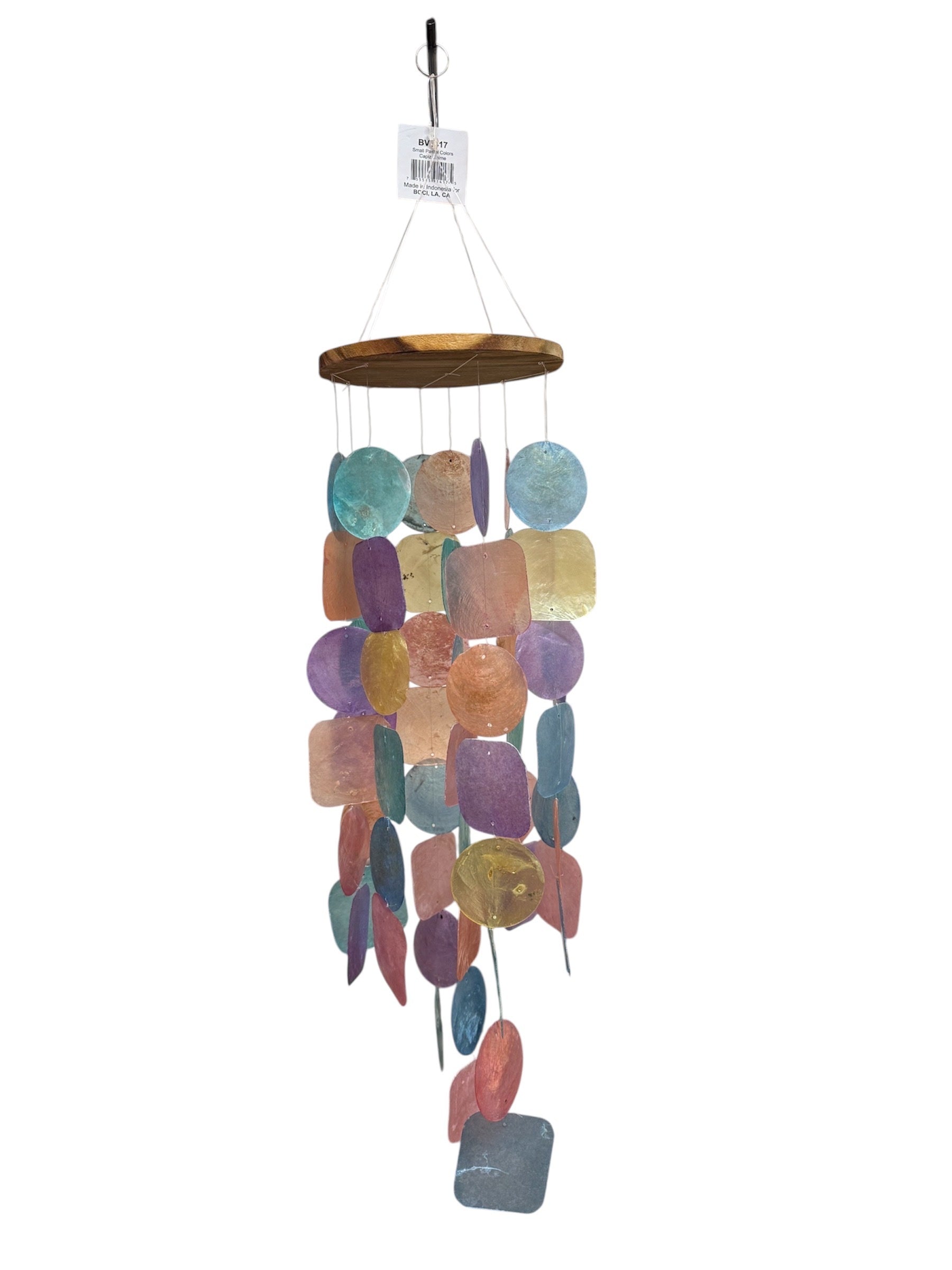 Small Pastel Colored Capiz Chime 24"