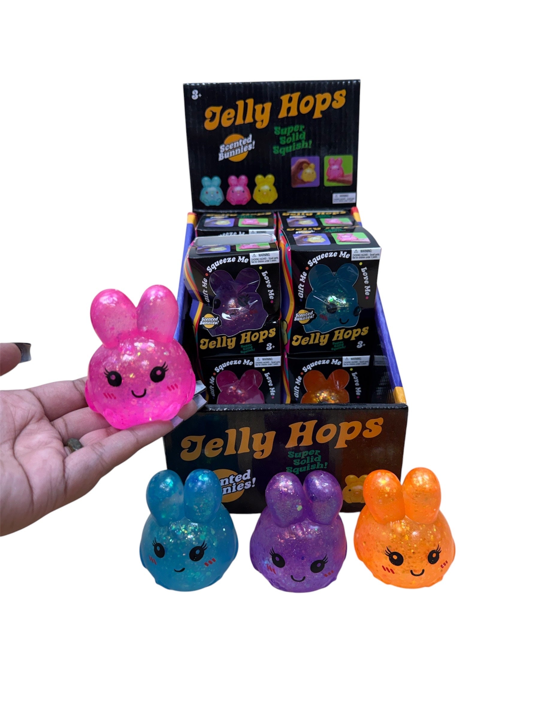 2.8" Glitter Jelly Hops Bunny Squishy 1pc