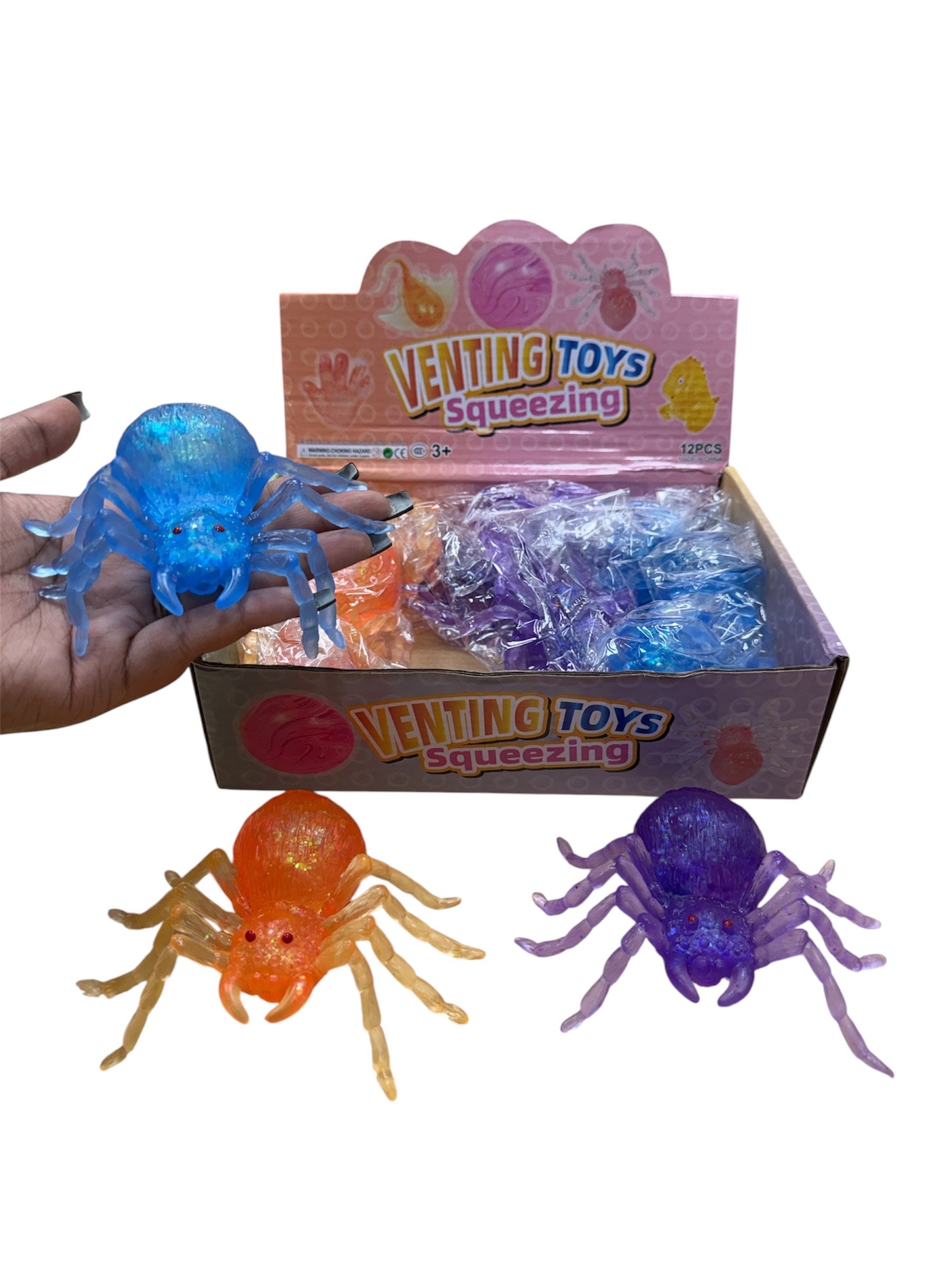 Spider Glitter Squishy 1pc