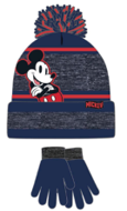 Disney Little Boy's Mickey Beanie Gloves Set Gray/Blue