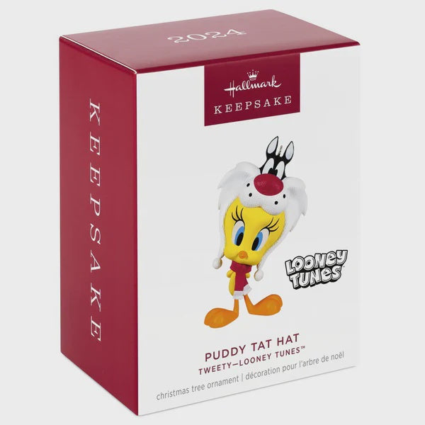 Hallmark Keepsake Christmas Ornament 2024, Looney Tunes Tweety Puddy Tat Hat, Cartoon Gifts