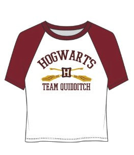 Junior HP Quidditch Raglan Baby Tee White