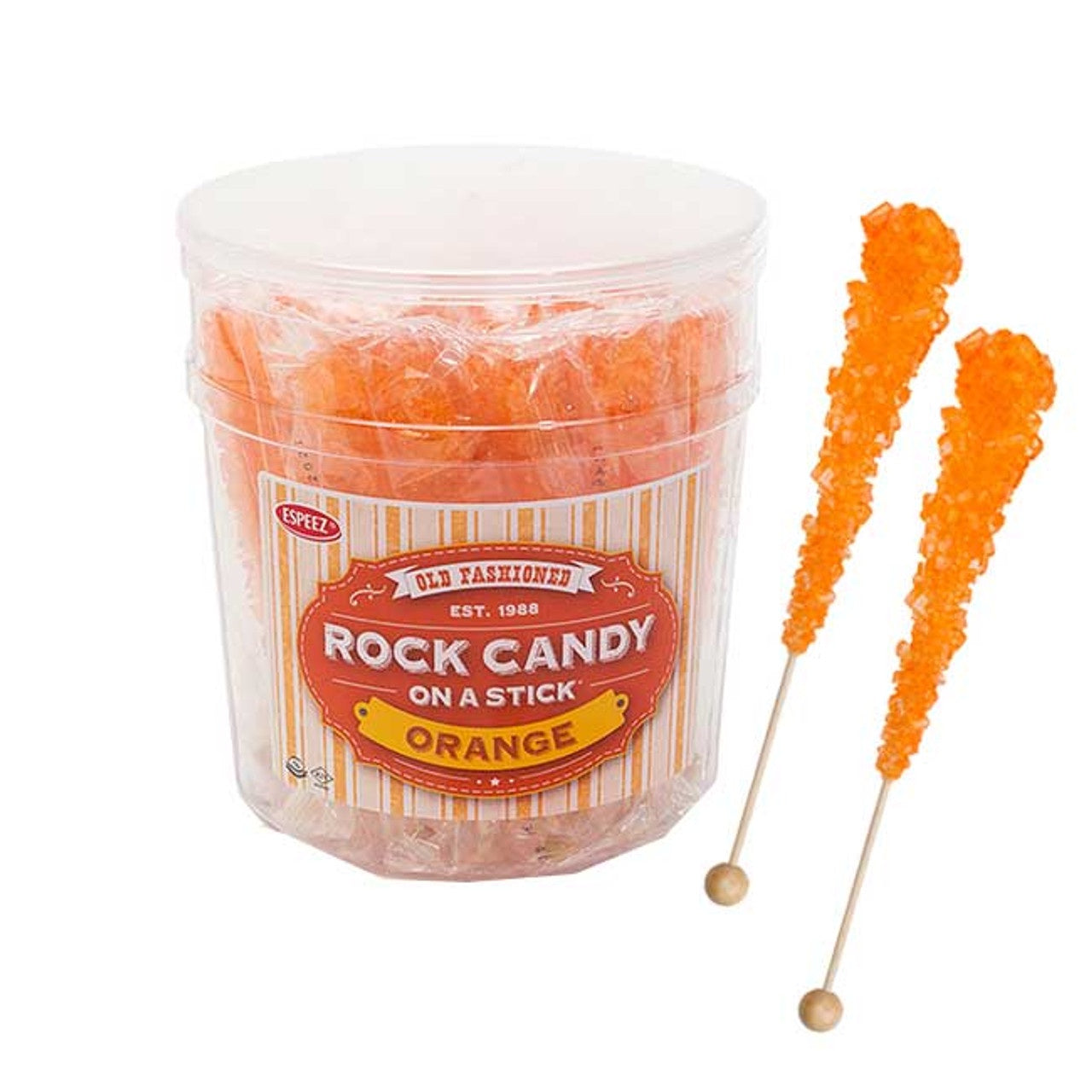 Orange Rock Candy On a Stick 0.8oz