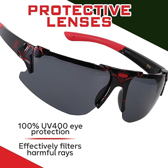 Officially Licensed Kids Akraid Spiderman Black Sun Staches