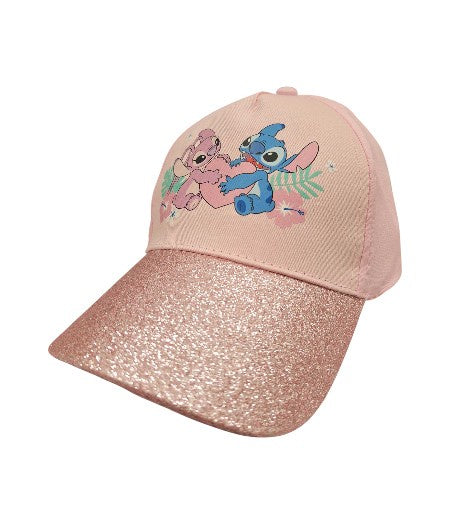 Stitch & Angel Heart Glitter Pink Girl Hat