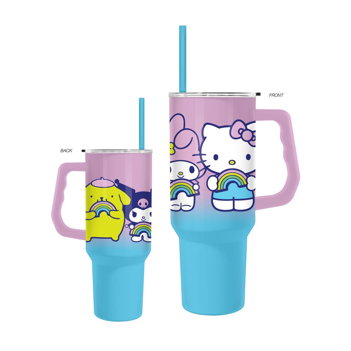 Sanrio Over The Rainbow Line Up Ombre 40oz Stainless Steel Tumbler w/ Handle