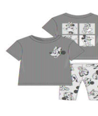 Disney Mickey & Friends Grey Shirt & Biker Shorts Set