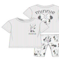 Disney Minnie Mouse Striped Shirt & Biker Shorts Set