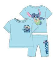 Disney Stitch Aloha Blue 2pc Set w/ Shirt & Biker Shorts