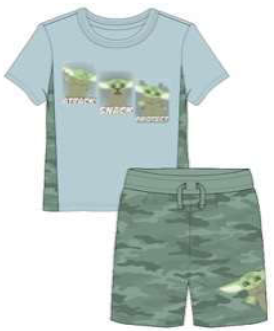 Toddlers Baby Yoda Camo Set w/ Shirt & Shorts