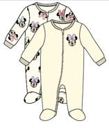 Disney Baby Minnie Mouse 2PK Yellow Footed Coveralls
