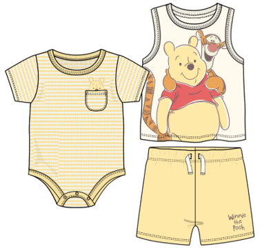 Disney Winnie The Pooh & Tigger Baby Boy 3pc Set