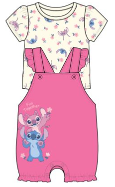 Disney Stitch & Angel "Fun Together" Shortall 2pc Set
