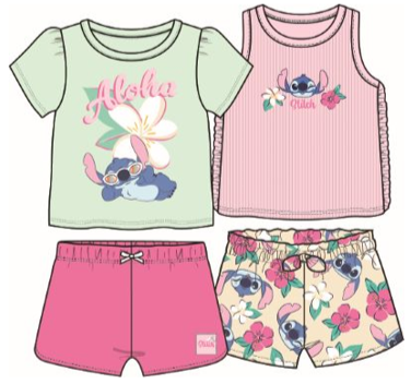Disney Stitch "Aloha" Baby Girls 4pc Set