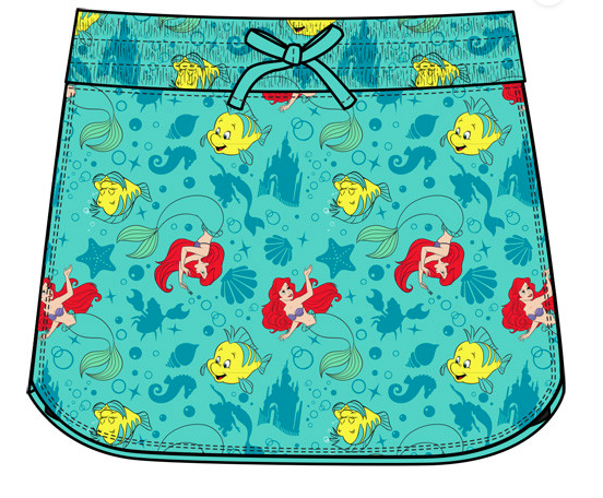 Disney Youth Girls Skort Ariel And Flounder Peppermint