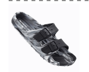 Huntington Buckle Unisex Charcoal & White Sandal