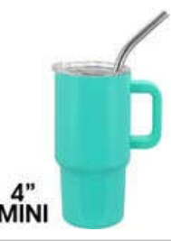 Orlando Florida, Mini Tumbler with handle Metal Straw 4oz color Asst