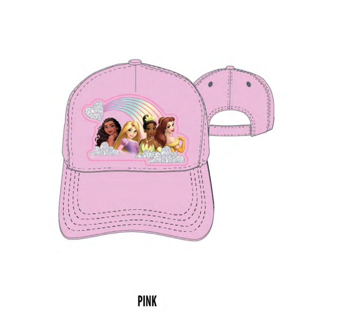 Princess Moana Rapunzel Tiana Belle Group Pink Hat