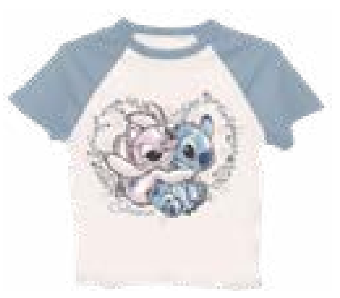Stitch & Angel Rhinestones Baby Tee Shirt