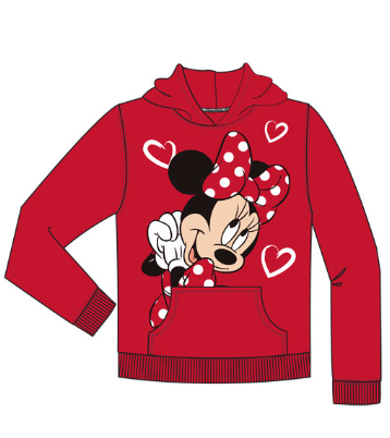 Disney Youth Girls Minnie Love Pullover Hoodie, Red