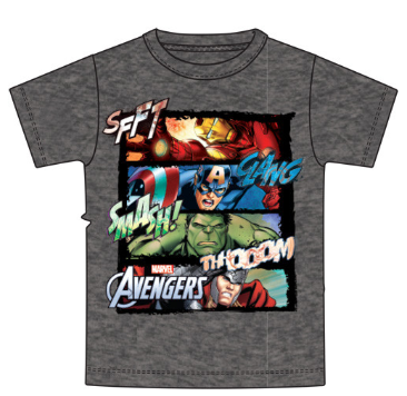 Youth Boys T Shirt Marvel Avengers Black Heather Dark