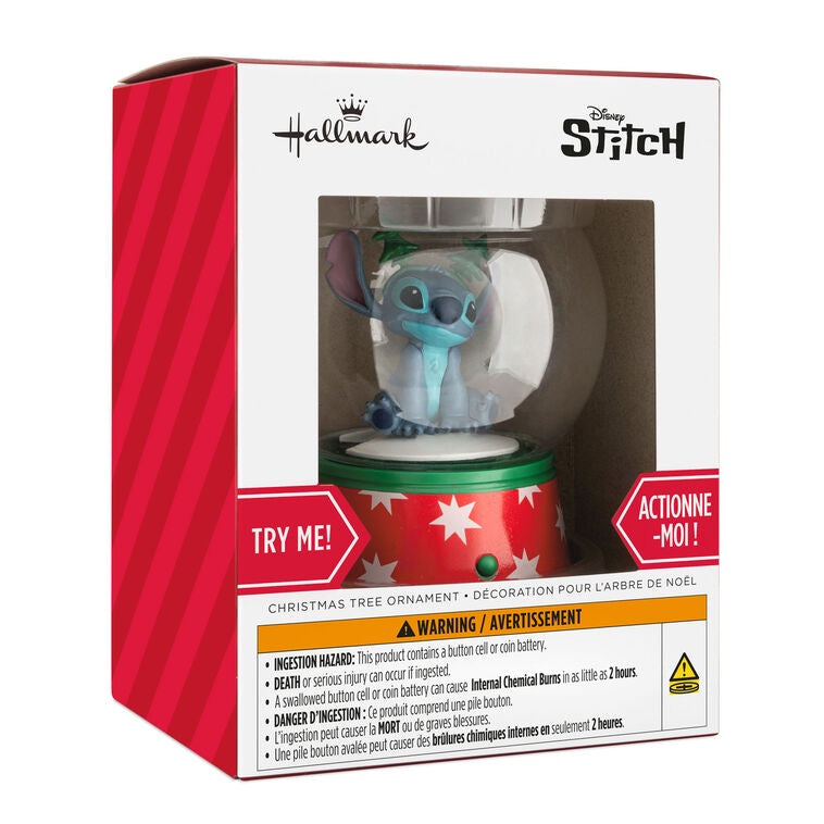 Disney Stitch Musical Snow Globe Hallmark Ornament With Motion
