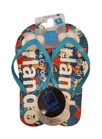 Orlando Tropical Flip flops Turquoise