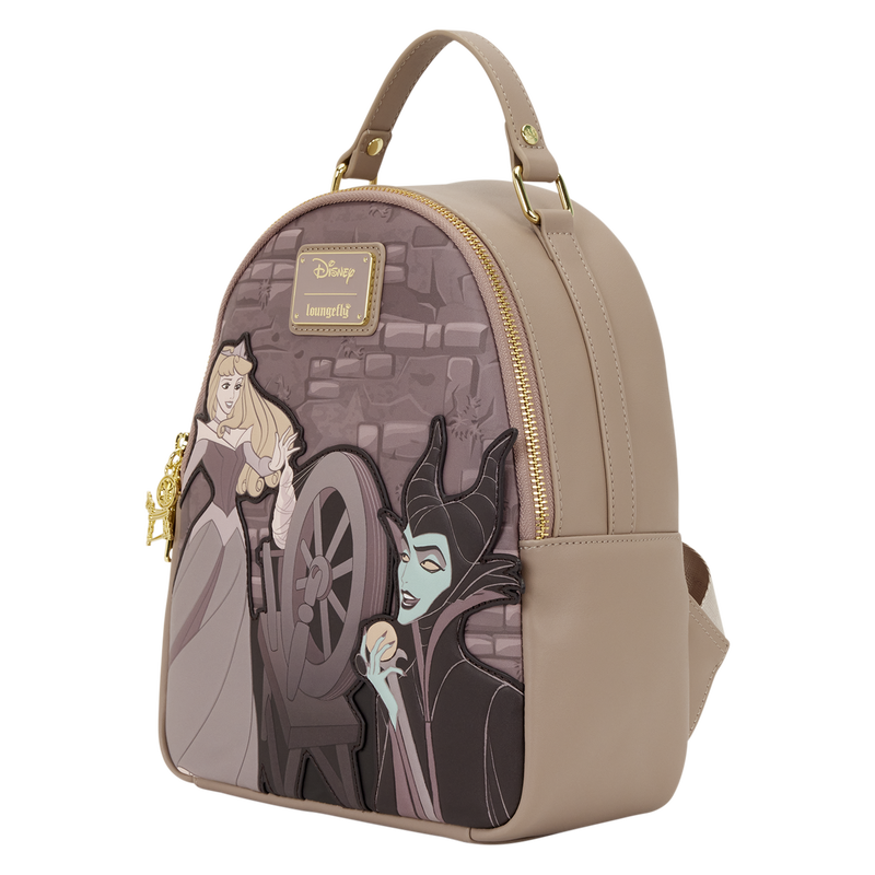 disney girl backpack mini Sleeping Beauty & Maleficent Spinning Wheel How do you haul 22.8cmW x 26.6cmH x Pattern:Purple Black 11/2024