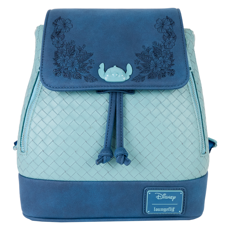 Stitch Embroidered Floral Drawstring Mini Backpack
