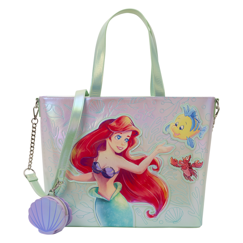 The Little Mermaid Ariel, Tote Crossbody Bag with Coin Bag