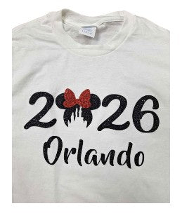 2026 Orlando Minnie Bow White T-shirt
